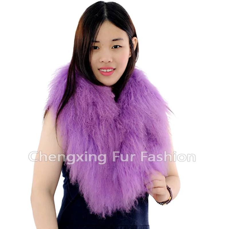 

CX-A-52K New Womens Shrug Winter Fashion Mongolian Lamb Fur Collar Scarf Warm Shawl Wrap Stole Cape Drop shipping