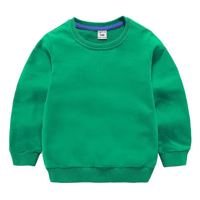 Spring Cotton Sweatshirts for Kids Girls Casual Solid Color Tops