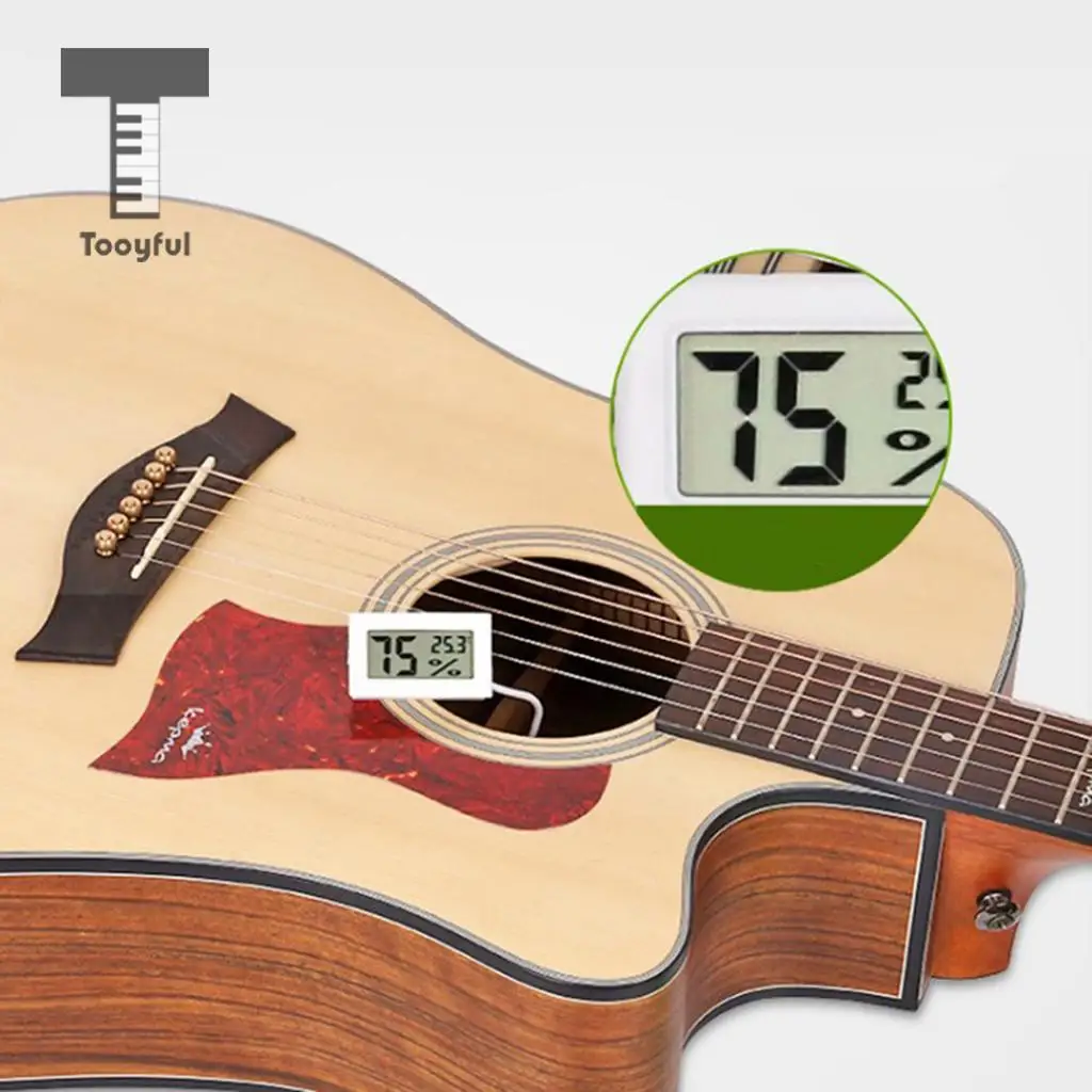 Tooyful Practical Guitars Ukulele Digital Hygrometer Thermometer LCD Screen Musical Instrument Accessory