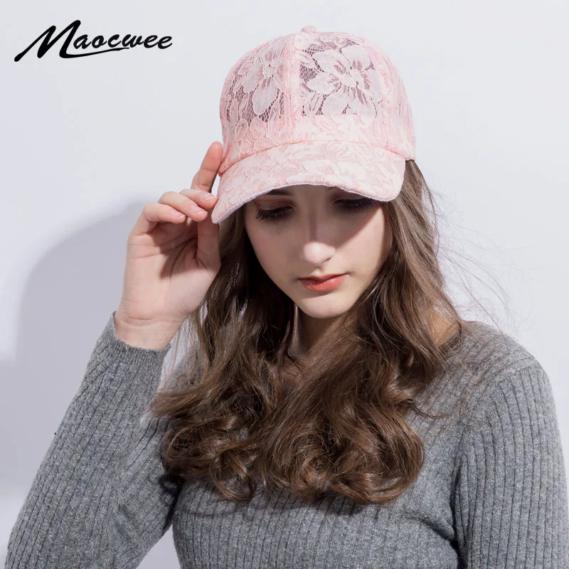2018 New Women's Baseball Caps Lace Sun Hats Breathable Mesh Hat Gorras
