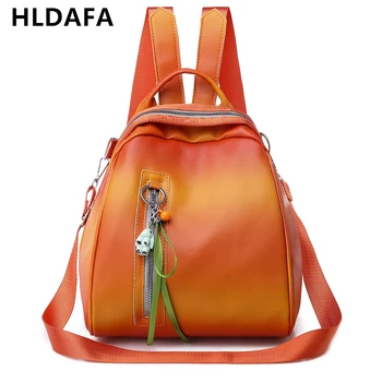 

HLDAFA 2019 Hight Quality New Fashion Casual Pu Women Backpack Orange Backpacks Female Small Capacity School Shoulder Bag