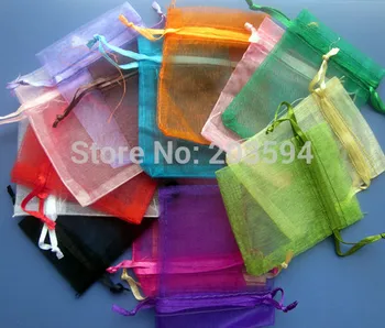 

Wholsale 200Pcs/Lots Organza Wedding Gift Bag Xmas Gift Bags Jewellery Pouches 7x9cm