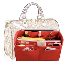 

Purse Organizer Multi-Pocket Felt Handbag Organizer Purse Insert Organizer with Handles Medium Large