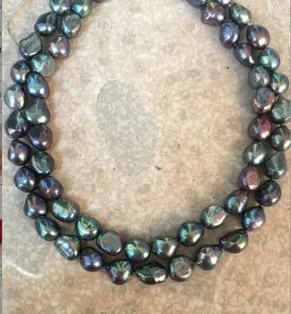 

2 strands 12-13mm peacock baroque pearl necklace 18inch