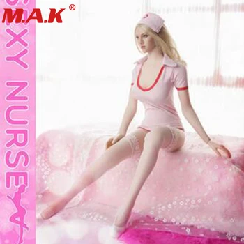 

1/6 scale pink nurse suit for woman female girl figure skirt clothing for 12" sexy lady action figure toys clothes accessories