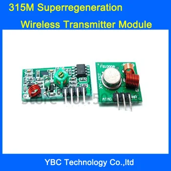 

Free Shipping 20pcs/lot 433M+315M Superregeneration Wireless RF Transmitter Module Burglar Alarm and Receiver Module