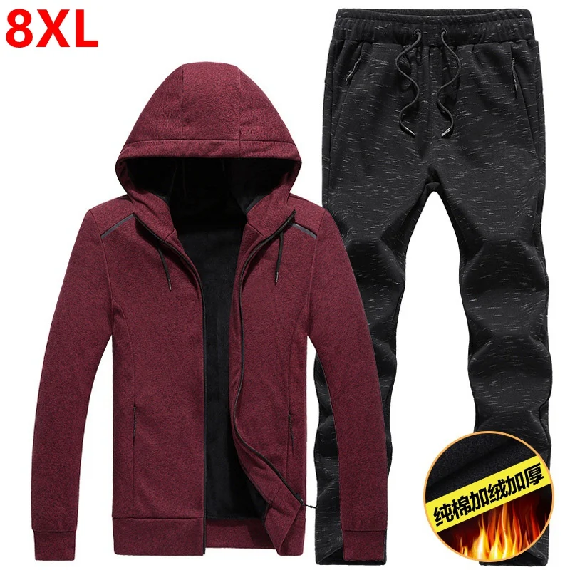 Large size 8XL2018 Winter Fashion Men Sporting Suit Hoodies Jacket+Pant Thick Sweatsuit Two Piece Set Tracksuit For Men Clothing Large size 8XL2018 Winter Fashion Men Sporting Suit Hoodies Jacket+Pant Thick Sweatsuit Two Piece Set Tracksuit For Men Clothing