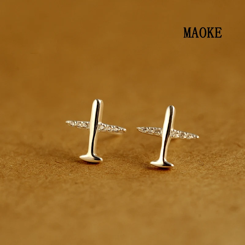 Женские серьги в виде самолета из серебра 925 пробы|earrings simple|plane earringsjewelry jewelry |