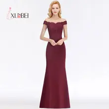 Vestido de festa longo индивидуальные бордовые кружевные вечерние платья Длинные с открытыми плечами платье выпускного вечера с длинным рукавом платья Формальные Вечерние платья