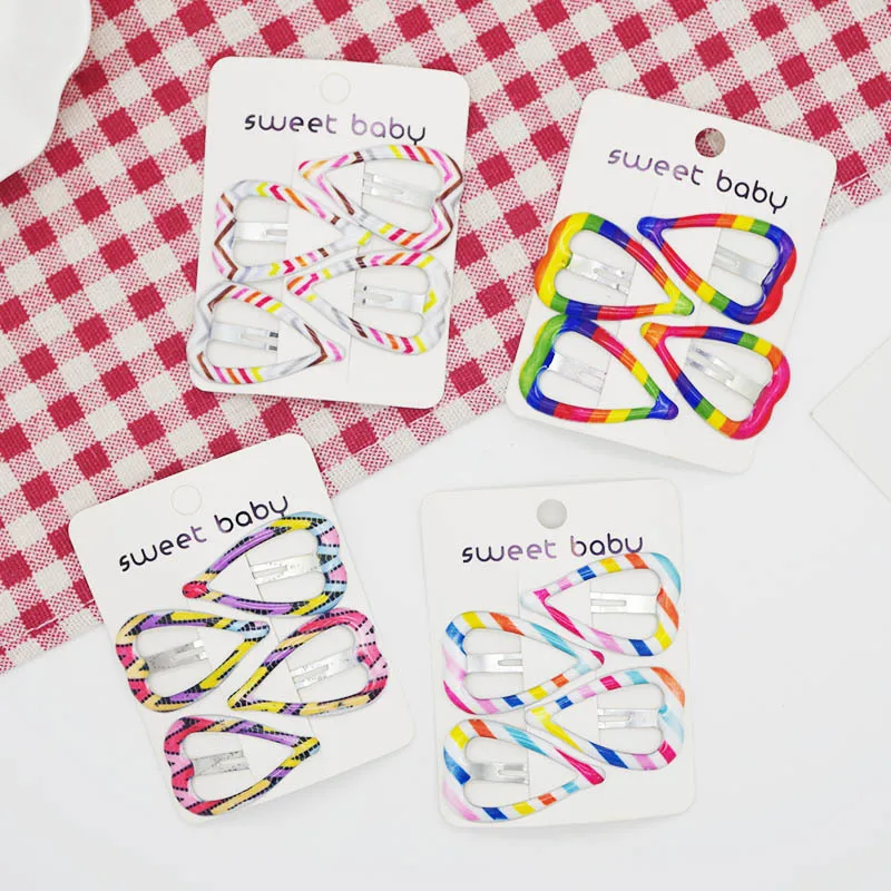 

WHETMY New Color Printing Children's Hairpin Candy Color Drop Oil Girl Baby Clip Cute Accessories Korean Hair Accessories