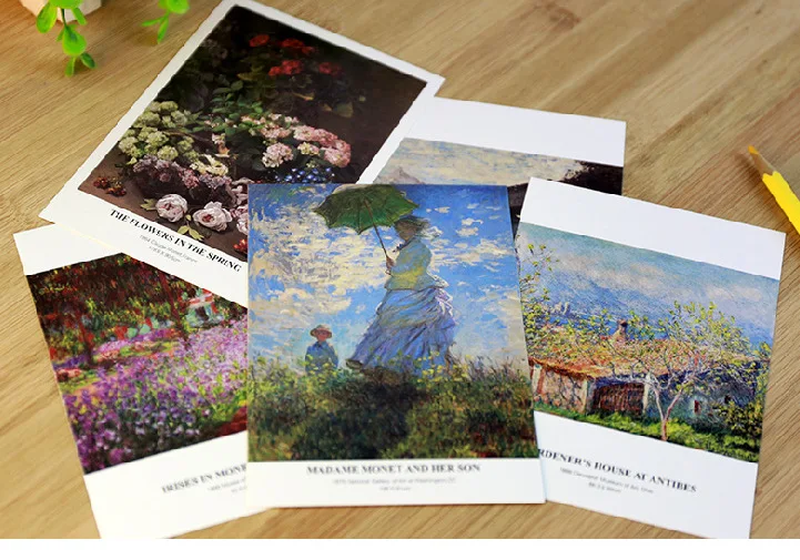 30 sheets/lot Claude Rains monet Beolajoz Festészet Képes levelezőlap évjárat monet Művészet Festészet postcards/greeting card/wish card/fashion Adomány