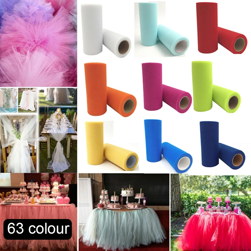 

15cm*25/100yards Tulle fabric Wedding Decoration Fabric Tulle Roll Tutu Fabric Party Birthday Wedding Decoration DIY Organza