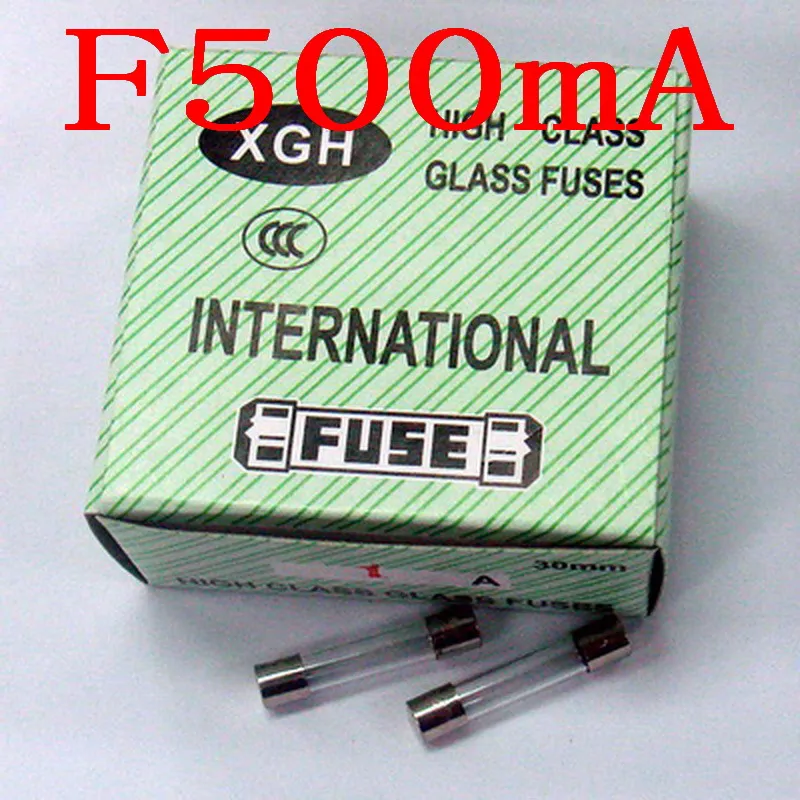 (100 шт./лот) 500mA F500mA 250V 6x30 мм быстродействующие Стеклянные предохранители. |