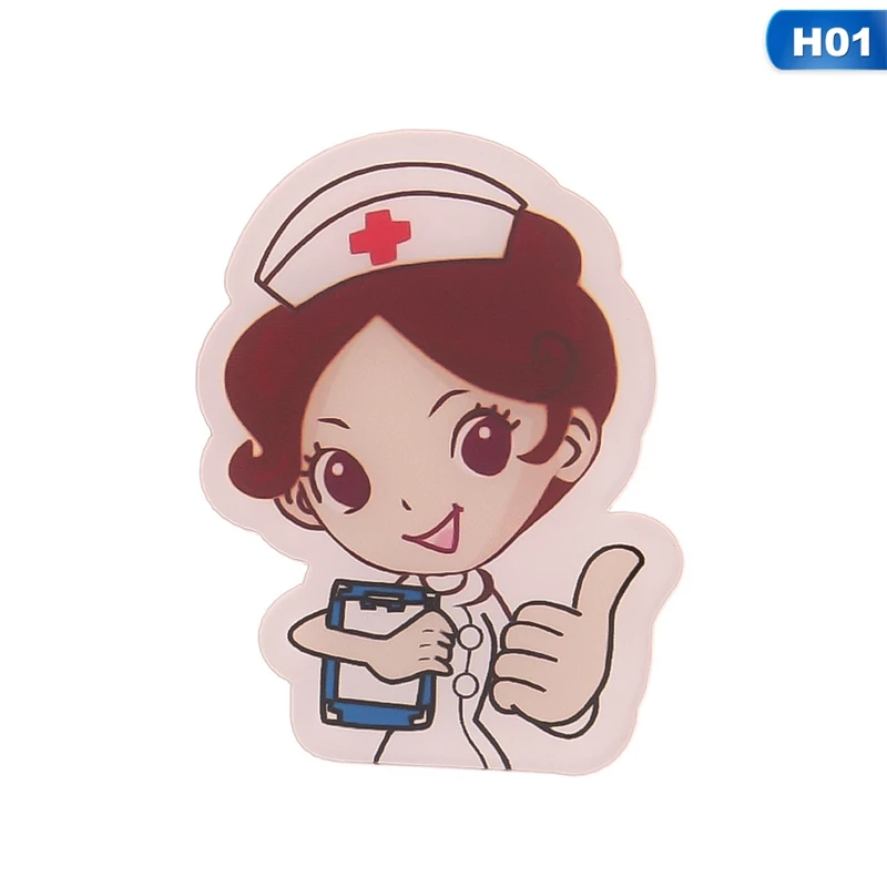 

Cartoon Badges Free Shipping Doctors And Nurse Icons Acrylic Brooch For Clothes Backpack White Angel Decoration Pins