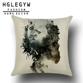 

Soft Standard 18" Pillow Case Throw Pillowcase Cotton Linen Printed Pillow Covers Office Home Free Shipping