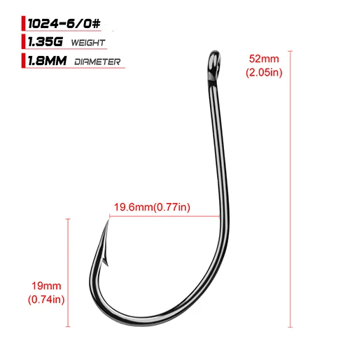 50 шт./лот рыболовный крючок Maruseigo из высокоуглеродистой стали 1024 серии 1/0#-7/0# пресноводная рыболовная наживка крючок для ловли карпа - Цвет: size6-0