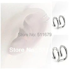 Хирургическая сталь двойная обруч ушные манжеты серьги-клипсы ушной хрящ без необходимости прокола кольца для носа Поддельные не пирсинг тела еврей