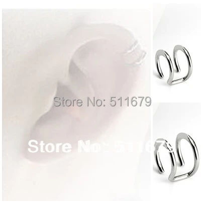

Surgical Steel Double Hoop Ear Cuff Clip On Earring Tragus Cartilage Non Piercing Closure Rings Fake No Piercing Body Jew
