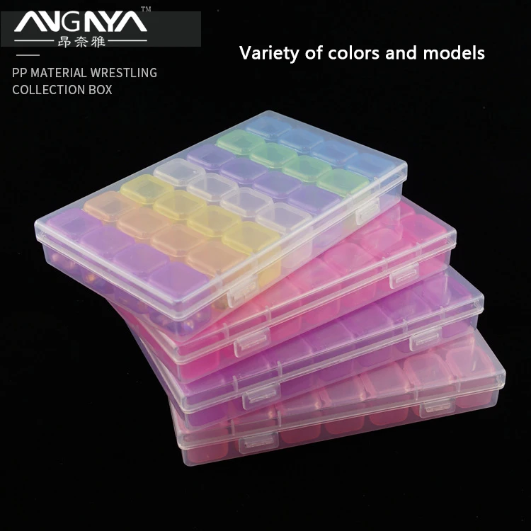 28 Slot Empty Jewelry Organizer Box Nail Art Rhinestone Gem Bead