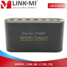 LINK-MI LM-FB402 SPDIF/Toslink Digital Optical Audio 4×2 Switch Matrix 4 In 2 Out Switcher Splitter With Remote Controller