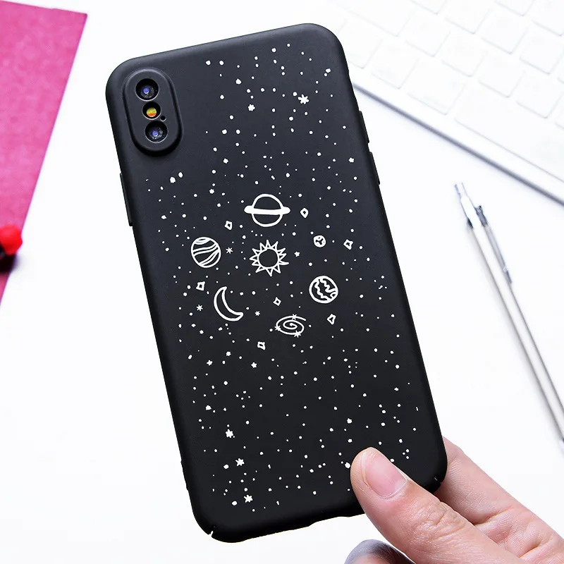 TOMKAS Fashion PC Case For iPhone 6 6S Plus Cute Case Cartoon Planet Pattern Back Cover For iPhone X 7 8 Plus 6 6s Plus Case     (7)