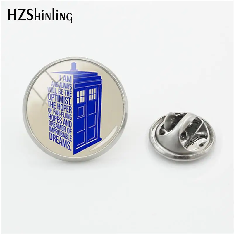 

2018 New Doctor Who Box Clasp Pin Dr Who Tardis Pins Stainless Steel Lapel Pin Art Glass Handmade Jewelry