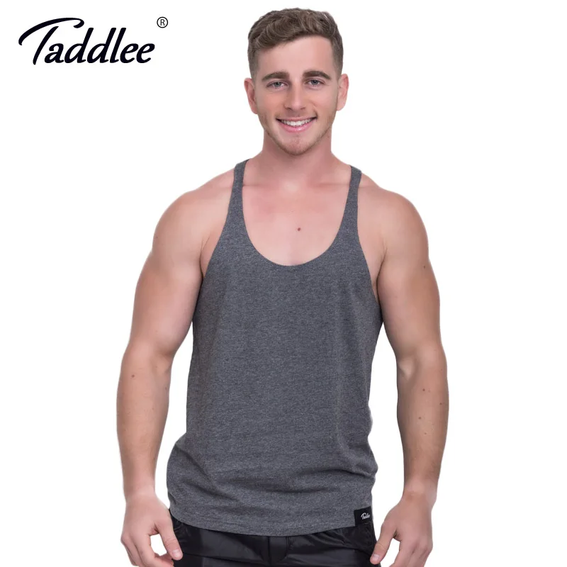 

Taddlee Brand Men's Cotton Tank Top Sleeveless Singlets Stringer Casual Solid Pure Fitness Bodybuilding Undershirts Gasp