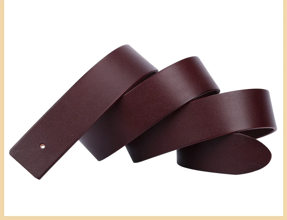 BIGDEAL Diy belt genuine leather without buckle replace belt cowskin leather belt body Pure color Smooth buckle cowhide waistban