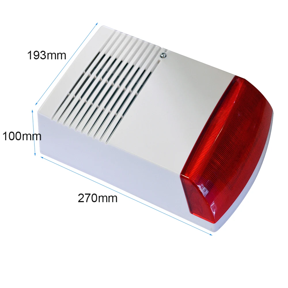 1 PCS Plastic Flash Light Siren 120DB very louder speaker For Fire control alarm warning Outdoor Strobe siren waterproof