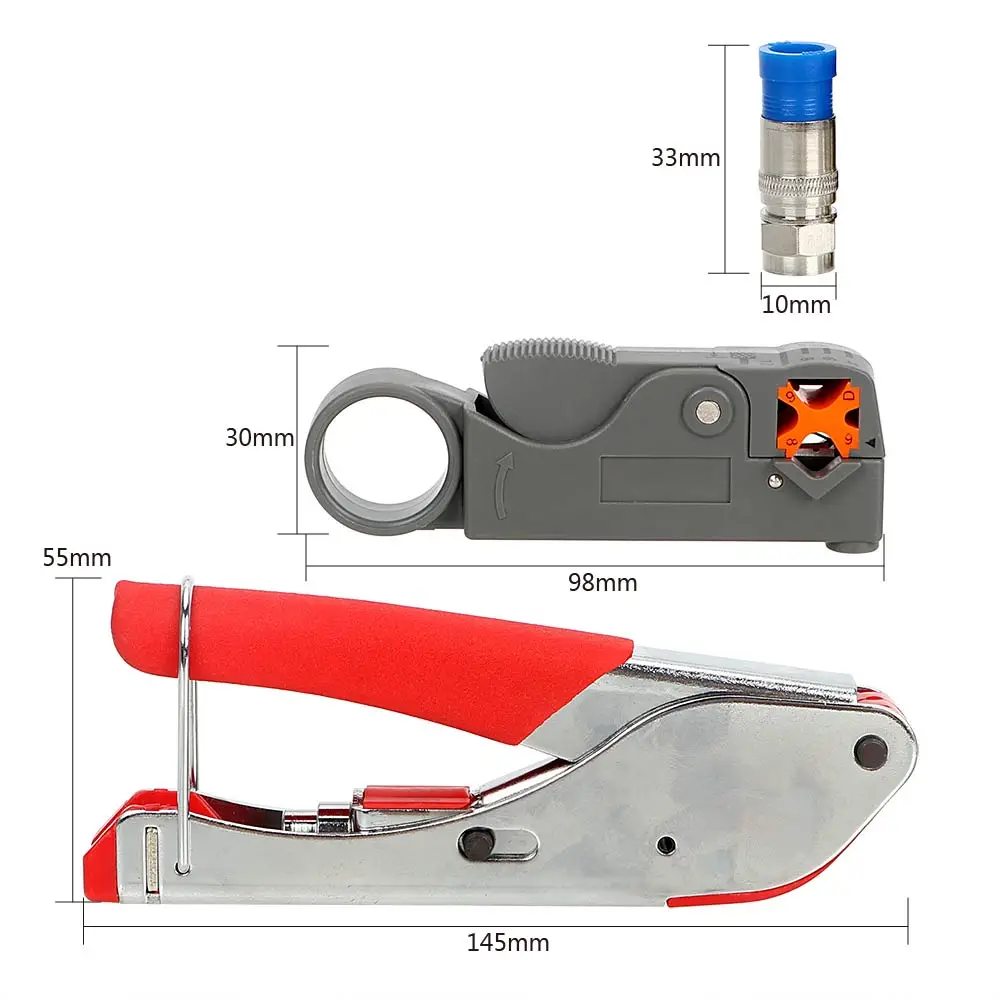 DIYWORK щипцы для зачистки проводов комплект Обжимные Плоскогубцы Сжатие F разъем инструмент коаксиальный провод, кабель для зачистки