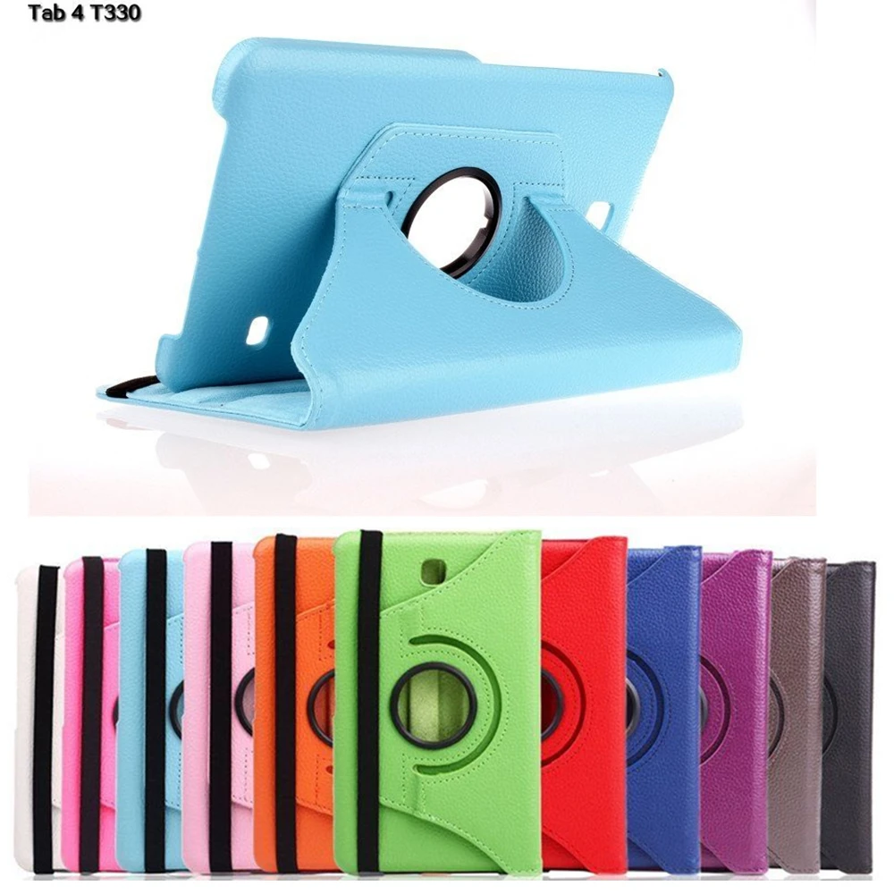 

Tablet case For Samsung Galaxy Tab 4 8.0" T330 T331 T335 360 Rotating Leather Case Stand Cover for samsung tab 4 8.0 SM-T330 #