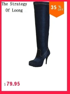 Женские джинсовые ботинки на толстом каблуке со стразами зимние толстые теплые высокие сапоги из плюша со стразами большие размеры 40 41 42