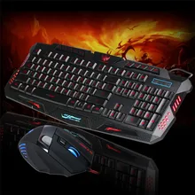 Reliable Anti-skid, with stand design LED Gaming Wire 2.4G keyboard And Mouse Set to Computer Multimedia Gamer