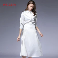 Новая весенняя Модная рубашка с вышивкой и рукавами три четверти белое длинное платье с вышивкой костюм из двух предметов