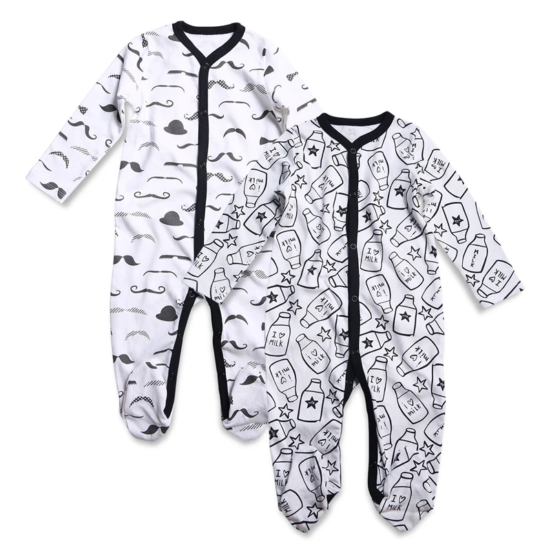 2 шт./партия, пижамы для маленьких мальчиков и девочек детские комбинезоны с длинными рукавами для новорожденных, хлопковая осенняя одежда для альпинизма детская одежда с принтом