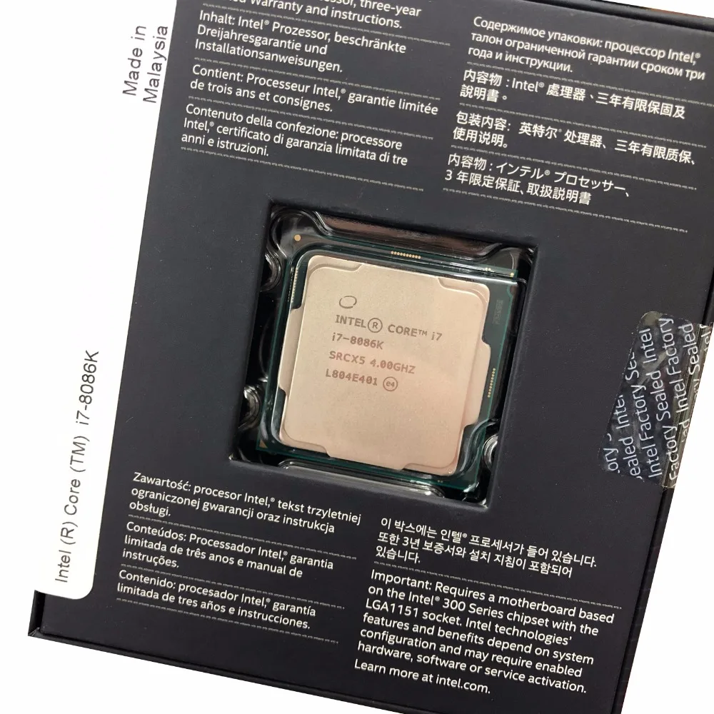 Оригинальная новая коробка процессор Intel Core 8 серии i7-8086K процессор i7 8086K 4,0 GHz 12M 6 ядер LGA1151 также i7 8700K