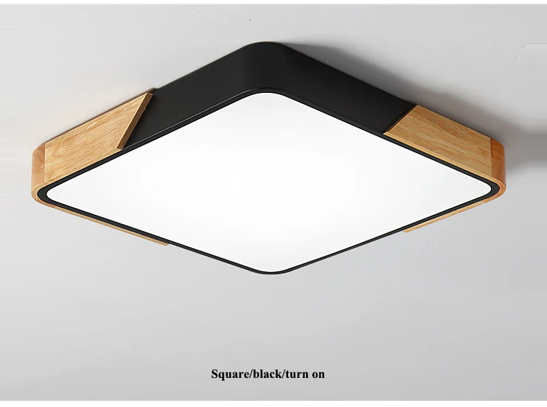 Liga de Carvalho Conduziu a Lâmpada do Teto Luzes de Teto Sala de Estar Luz de Teto Nordic Quadrado Multicolor Pode Ser Escurecido Levou Quarto Levou Luminárias 12 conduziu a lâmpada do teto quarto conduziu a luz teto luminárias