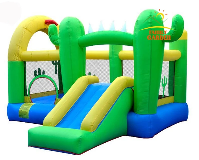 

Inflatable Cactus Bounce House Playground Bouncer House Castle Jumper Moonwalk With Basketball Hoop