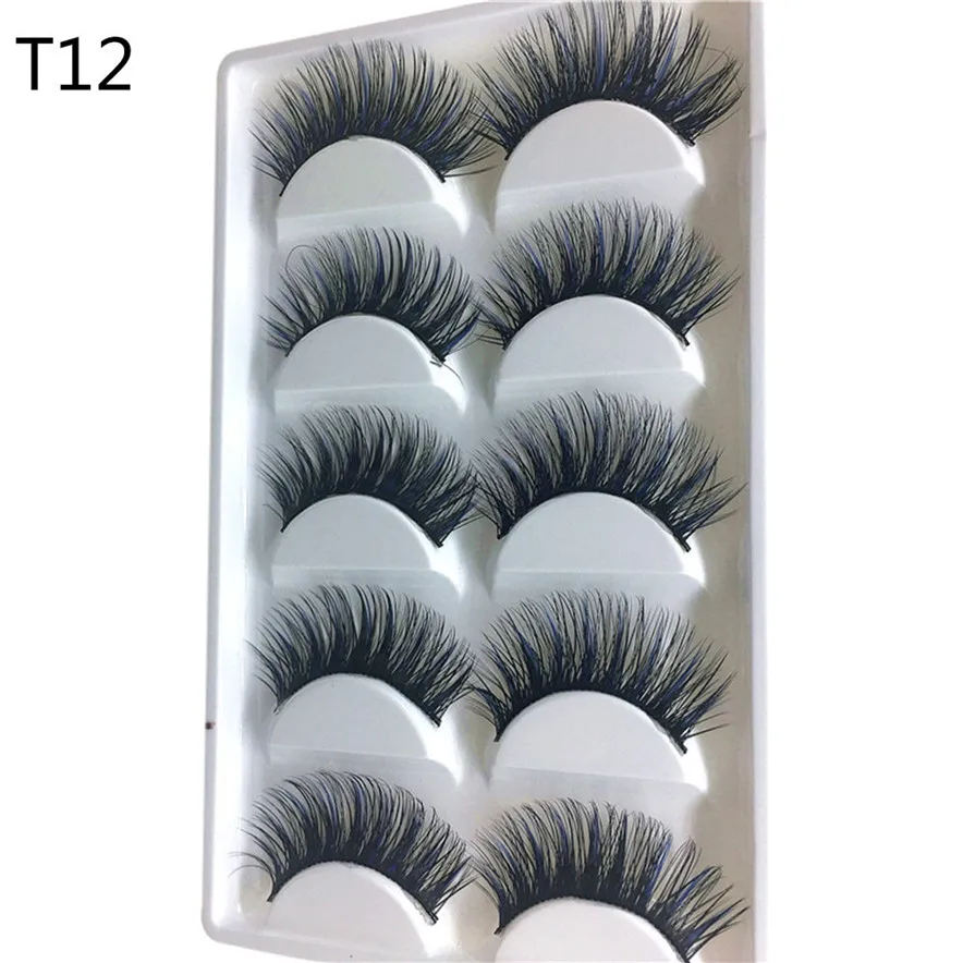 

2018 new color style Luxury 3D False Lashes Fluffy Strip Eyelashes Long Natural Party #8
