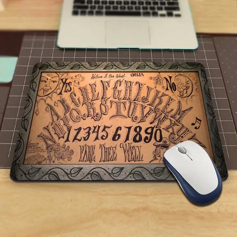 MaiYaCa топ продаж роскошные печати Ouija доска пользовательские кожи Нескользящие прочный резиновый коврик для мыши ПК оптическая мышь - Цвет: 220mmX180mm