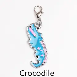 Оптовая продажа 20 шт./лот DIY эмаль крокодил плавающей медальон болтаться для гостиной Медальоны памяти Для женщин ювелирные изделия