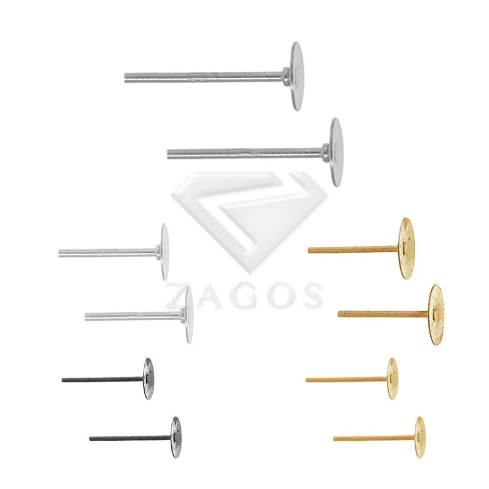 

10/12mm Iron Ear Stud Components Earring Findings For Jewelry Making DIY Crafts Wholesale