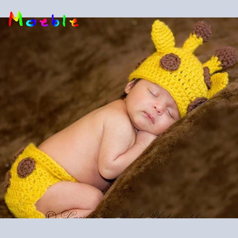 knitted baby deer outfit