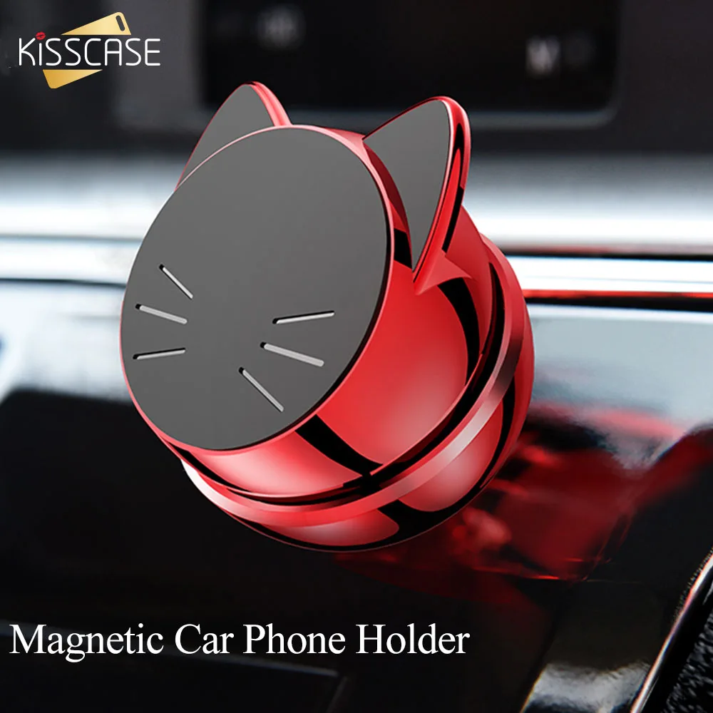 Magnetic Car Phone Holder Soft Metal GPS Magnetic Phone Car Holder For iPhone 7 11 X 360 Adjustable Magnet Car Phone Mount Stand