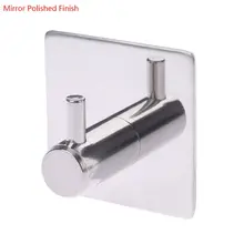 304 нержавеющая сталь самоклеющаяся ванная комната настенный дверной Держатель крючок вешалка квадратное зеркало полированная отделка сильный стикер ключ