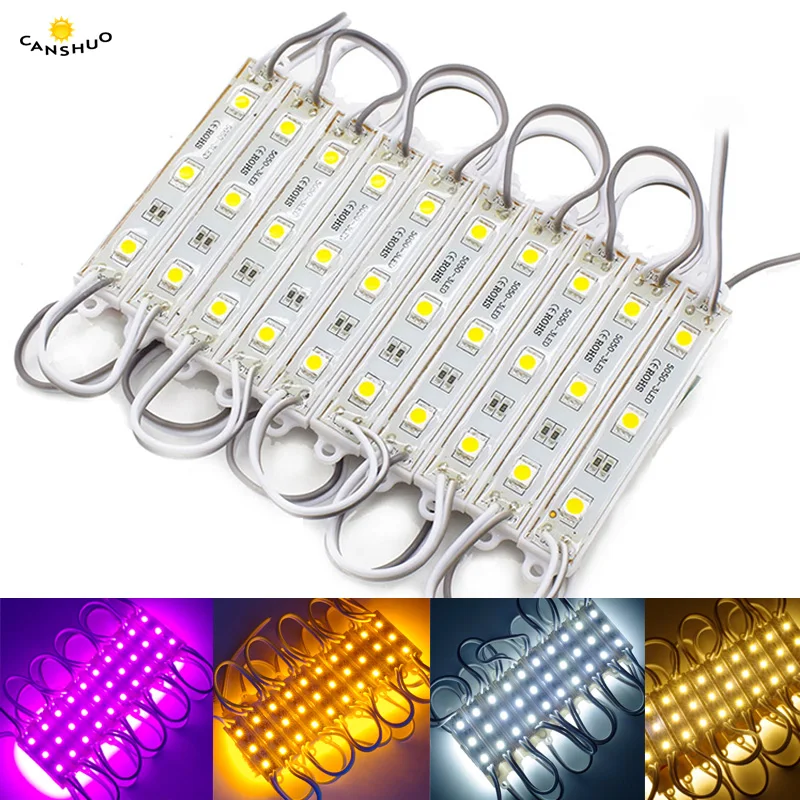 LED Module 5050 3 LED DC12V Waterproof Advertisement Design LED Modules 12v White RGB Color Super Bright Lighting 20PCS/Lot