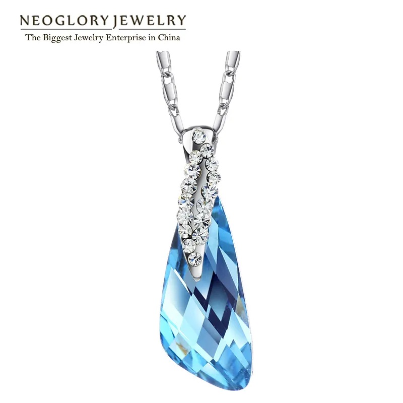 Ожерелья и подвески Neoglory Blue Fashion Стразы с кристаллами свадебные украшения для