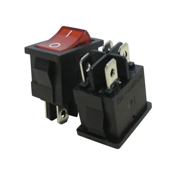 

10Pcs AC 250V/6A, 125V/10A Red Light Illuminated ON/Off DPST 4 Pin 2 Position Rocker Toggle Switch Snap KCD1-4-201N-R