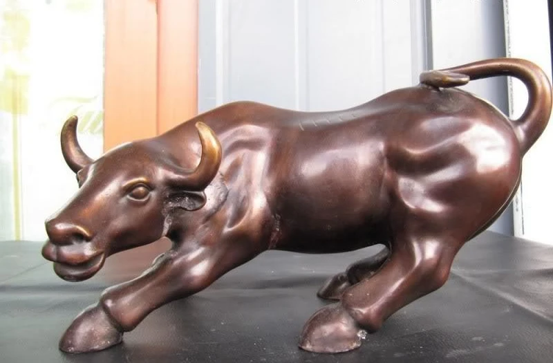 

Chinese Royal classic Pure Bronze Copper Carved corrida Bull Ox bossy Statue