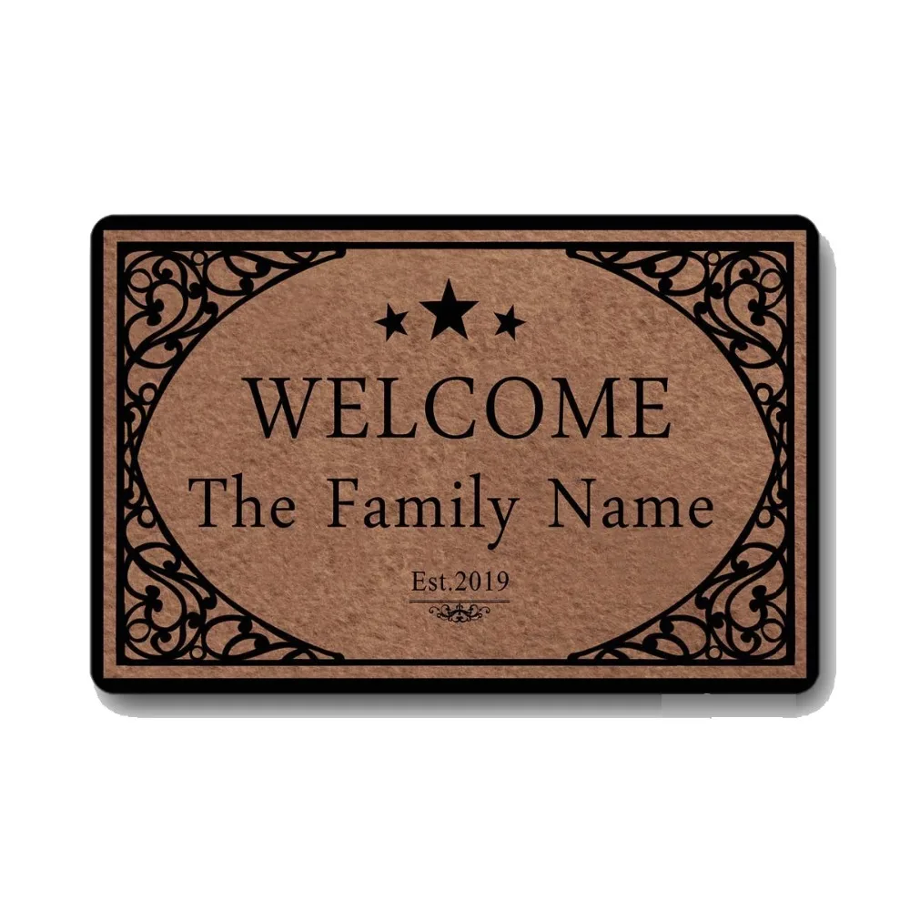 

Personalized Door mat with Custom Monogram family name Design Home Office Welcome Mat est.2019 doormat